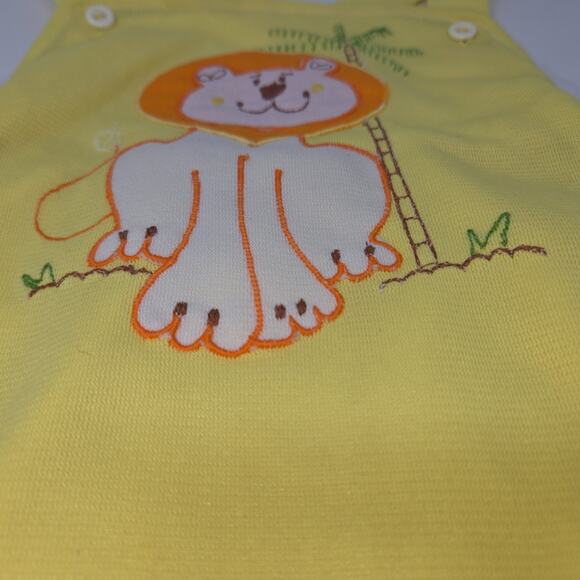 Vintage Healthtex Sun Suit Romper Jumper Yellow Lion Unisex 12 Month One Piece - Picture 5 of 9